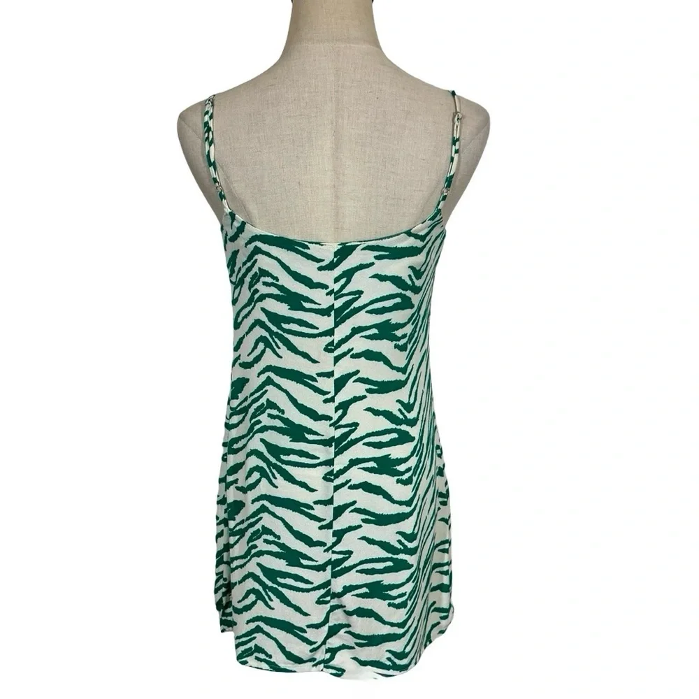 Reformation Lindsey Zebra Print Mini Slip Dress